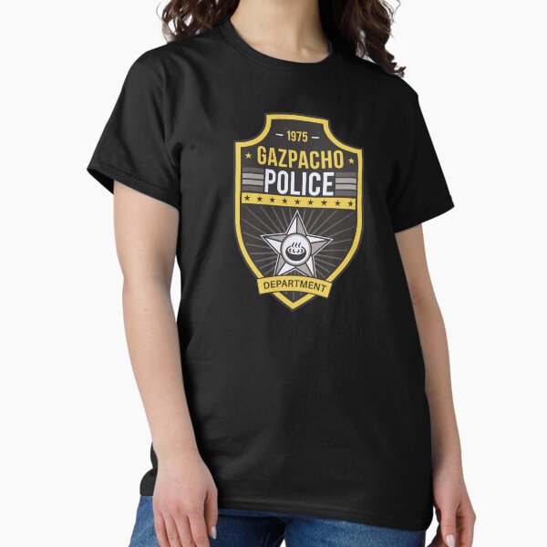 Vista previa del artículo con la obra «Placa de policía de gazpacho», diseñado y vendido por Store-Designify.