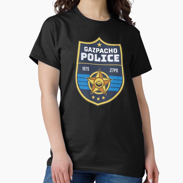 Vista previa del artículo con la obra «Placa de policía de gazpacho», diseñado y vendido por Store-Designify.