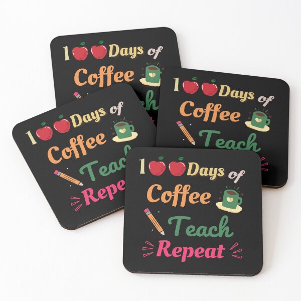 Item preview, 100 Days Of Coffee Teach Repeat - Funny 100 Days Of School Vintage School Teacher Gift For Coffee And Teacher Lovers designed and sold by Diferenty Shop  ⭐⭐⭐⭐⭐.