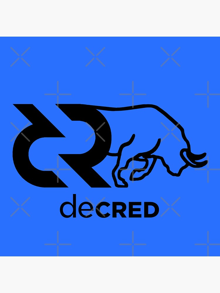 Artwork view, Decred Bull - DCR Blue © v2 (Design timestamped by https://timestamp.decred.org/) designed and sold by OfficialCryptos