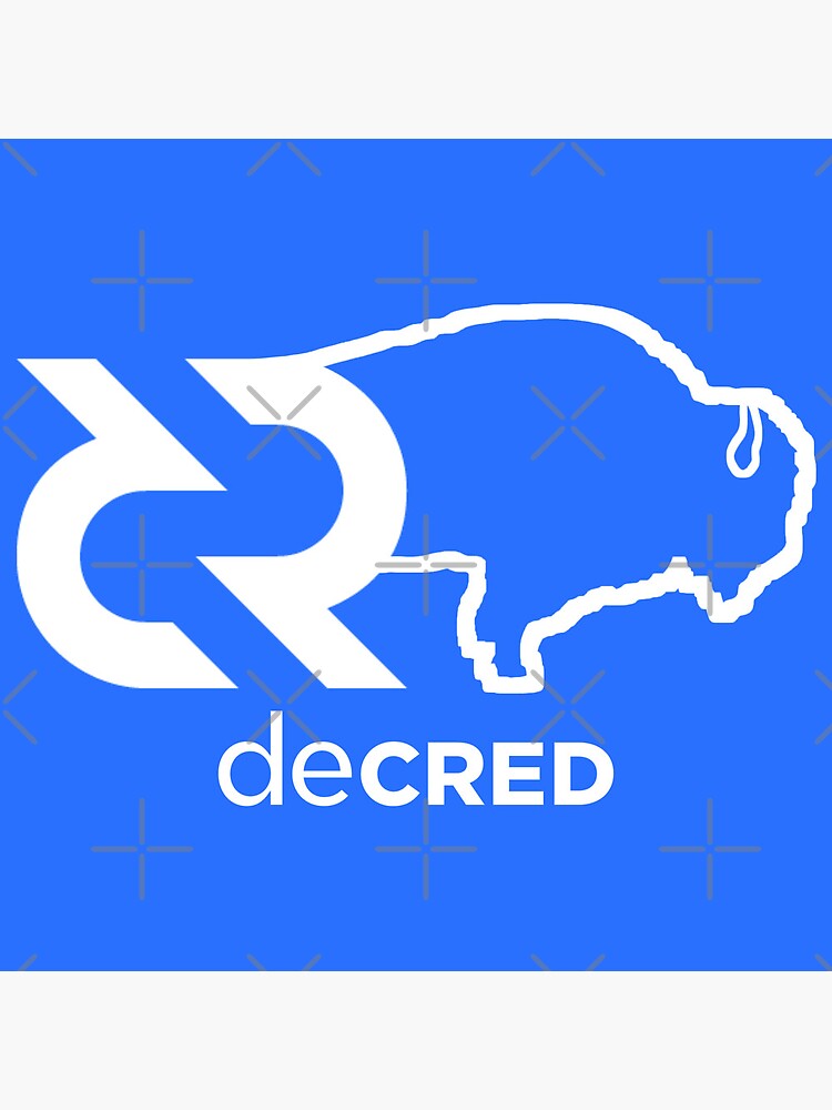 Thumbnail 3 of 3, Poster, Decred Bison - DCR Blue © v1 (Design timestamped by https://timestamp.decred.org/) designed and sold by OfficialCryptos.