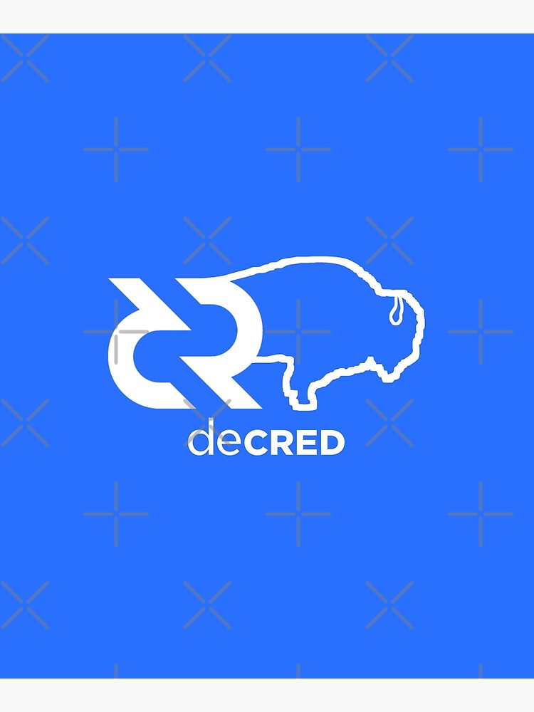 Thumbnail 6 of 6, Mounted Print, Decred Bison - DCR Blue © v1 (Design timestamped by https://timestamp.decred.org/) designed and sold by OfficialCryptos.