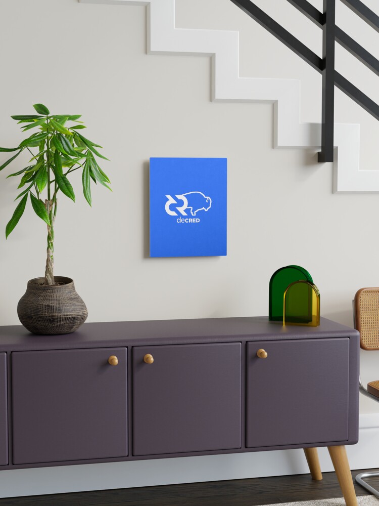Thumbnail 1 of 6, Mounted Print, Decred Bison - DCR Blue © v1 (Design timestamped by https://timestamp.decred.org/) designed and sold by OfficialCryptos.