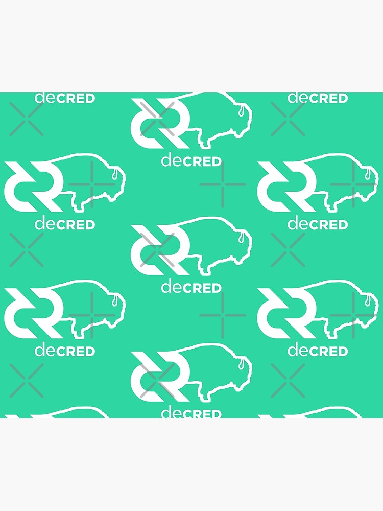 Thumbnail 6 of 6, Throw Blanket, Decred Bison - DCR Turquoise © v1 (Design timestamped by https://timestamp.decred.org/) designed and sold by OfficialCryptos.