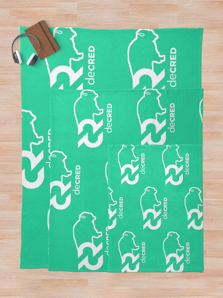 Thumbnail 5 of 6, Throw Blanket, Decred Bison - DCR Turquoise © v1 (Design timestamped by https://timestamp.decred.org/) designed and sold by OfficialCryptos.