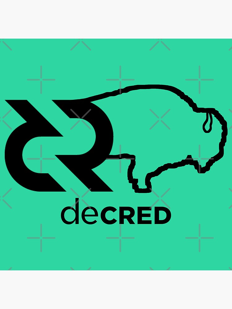 Thumbnail 4 of 4, Metal Print, Decred Bison - DCR Turquoise © v2 (Design timestamped by https://timestamp.decred.org/) designed and sold by OfficialCryptos.