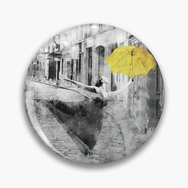Item preview, Watercolor Design of a Ballerina with a Yellow Umbrella somewhere in Paris designed and sold by M-Infinite.