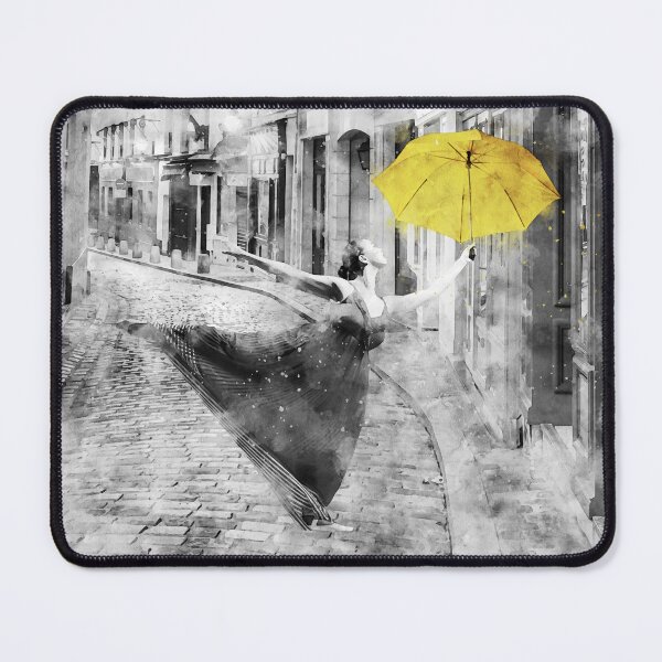 Item preview, Watercolor Design of a Ballerina with a Yellow Umbrella somewhere in Paris designed and sold by M-Infinite.
