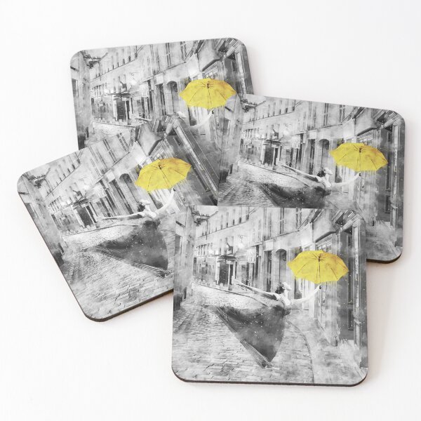 Item preview, Watercolor Design of a Ballerina with a Yellow Umbrella somewhere in Paris designed and sold by M-Infinite.