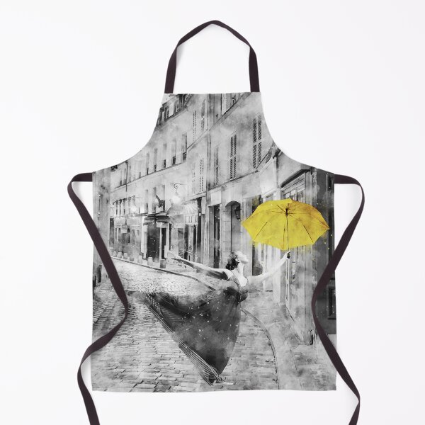 Item preview, Watercolor Design of a Ballerina with a Yellow Umbrella somewhere in Paris designed and sold by M-Infinite.
