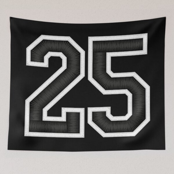Item preview, 25 Black Jersey Sports Number twenty-five Football 25 designed and sold by elhefe.