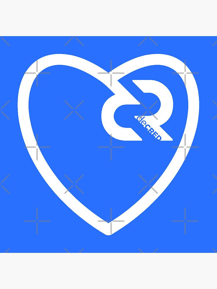 Thumbnail 3 of 3, Poster, Decred heart - DCR Blue © v1 (Design timestamped by https://timestamp.decred.org/) designed and sold by OfficialCryptos.