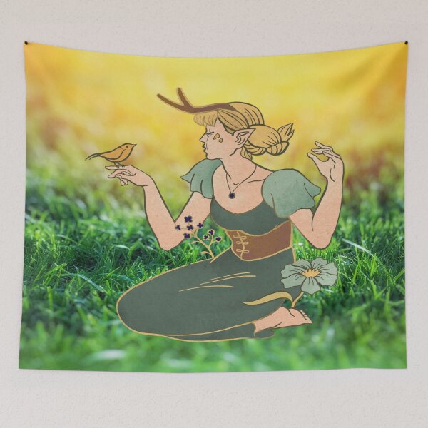 Item preview, Nymph girl,bird,vintage,nature  designed and sold by grickodd.