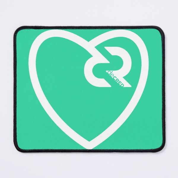 Item preview, Decred heart - DCR Turquiose © v1 (Diseño con marca de tiempo de https://timestamp.decred.org/) designed and sold by OfficialCryptos.