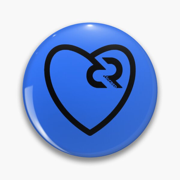 Aperçu de l'œuvre Decred heart - DCR Blue © v2 (Design horodaté par https://timestamp.decred.org/) créée et vendue par OfficialCryptos.
