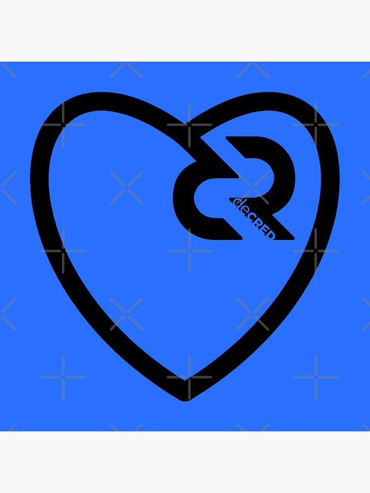 Artwork view, Decred heart - DCR Blue © v2 (Design timestamped by https://timestamp.decred.org/) designed and sold by OfficialCryptos