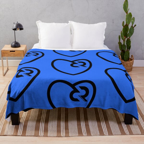 Decred heart - DCR Blue © v2 (Design timestamped by https://timestamp.decred.org/) Throw Blanket