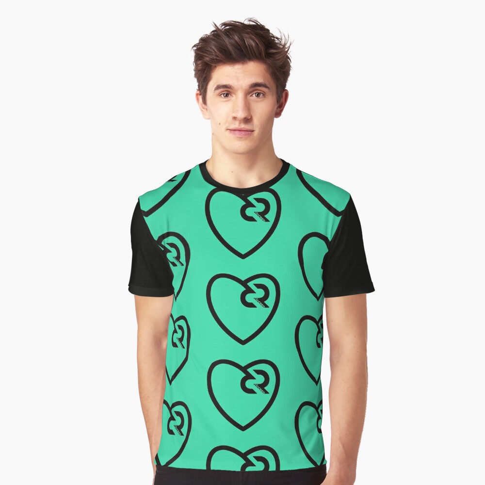Decred heart - DCR Turquoise © v2 (Design timestamped by https://timestamp.decred.org/) Graphic T-Shirt