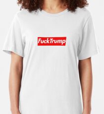 Fuck Trump supreme box logo Slim Fit T-Shirt
