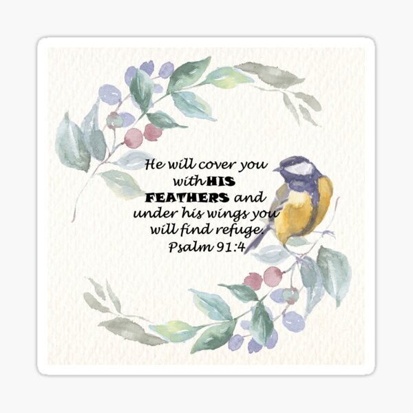 Item preview, Psalm 91:4 Bible Verse designed and sold by Maridadi-Design.