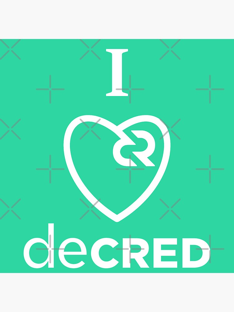 Thumbnail 2 of 2, Greeting Card, I love Decred - DCR Turquoise © v1 (Design timestamped by https://timestamp.decred.org/) designed and sold by OfficialCryptos.