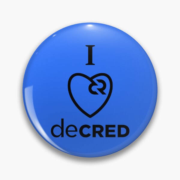 Aperçu de l'œuvre J'aime Decred - DCR Blue © v2 (Design horodaté par https://timestamp.decred.org/) créée et vendue par OfficialCryptos.