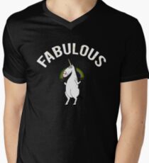 Lustiges Einhorn "fabelhaftes" T-Shirt T-Shirt mit V-Ausschnitt für Männer