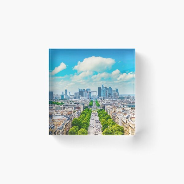 La Defense business area, Grande Armee avenue. Paris, France Acrylic Block