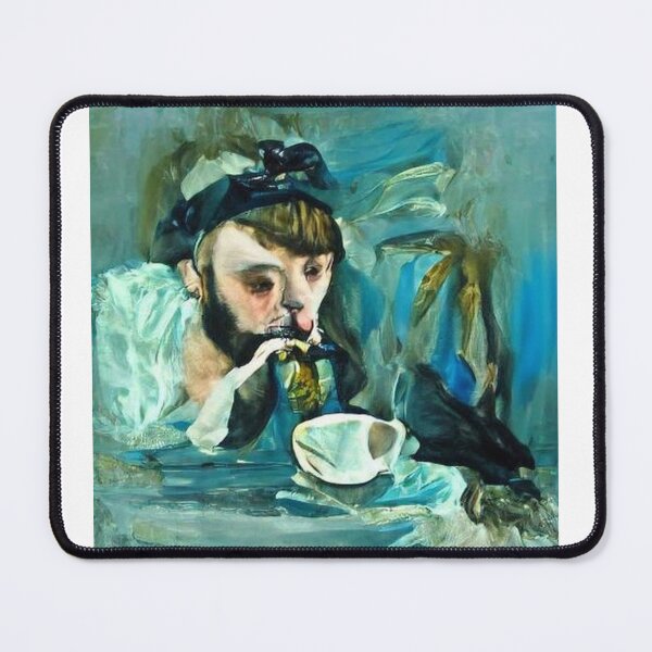 Item preview, AI generated image: Drinking tea, Manet, oil on canvas designed and sold by Mmark94.