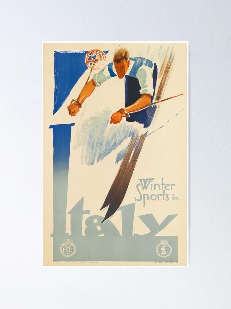 "Vintage 1930s ski poster Winter sports in Italy" Poster for Sale by