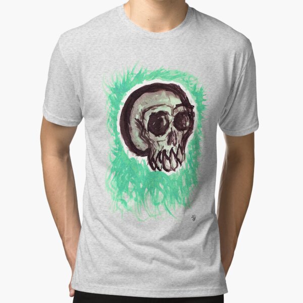 Green calavera Tri-blend T-Shirt