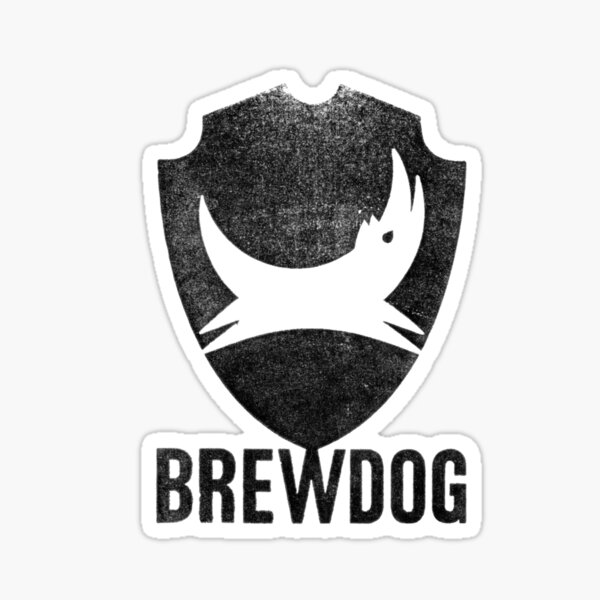 2 BREWDOG BREW DOG Black & White Hardcore Punk STICKER DECAL craft beer brewery 