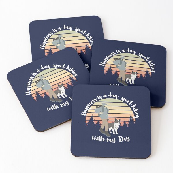 Item preview, Happiness Is A Day Spent Hiking With My Dog  - Vintage Sunset - Dog Hiking - Love for Dog - Dog Lovers designed and sold by designerpriti.