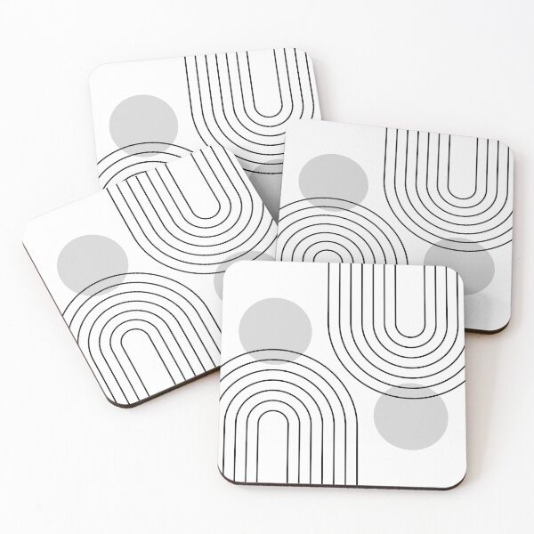 Item preview, Mid Century Modern Geometric 110 in White and Black (Rainbow and Sun Abstraction) designed and sold by nineFlorals.