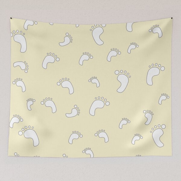 Item preview, Light yellow decorative baby footprints seamless pattern design for kids room  designed and sold by TheWalnut.