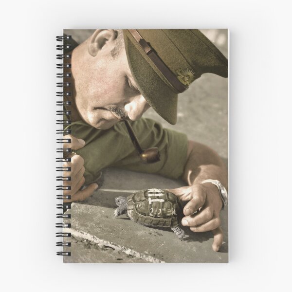 Item preview, Australian soldier smoking a pipe with his pet turtle “Tim” in Palestine, 1940 (Colourised) designed and sold by Wesley de Mezieres.