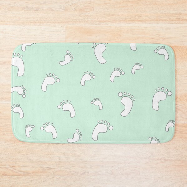 Item preview, Mint green decorative baby footprints seamless pattern design for kids room  designed and sold by TheWalnut.