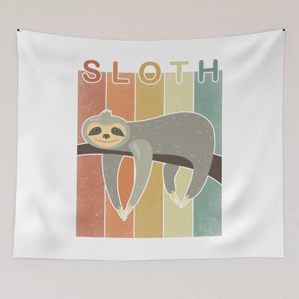 Item preview, cute colorful vintage sloth-funny animals typography designed and sold by Hartics.