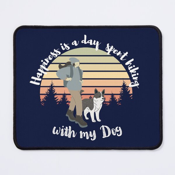 Item preview, Happiness Is A Day Spent Hiking With My Dog  - Vintage Sunset - Dog Hiking - Love for Dog - Dog Lovers designed and sold by designerpriti.