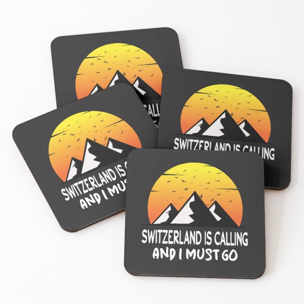 Item preview, Switzerland is Calling and I Must Go Funny Swiss Sunset with Birds designed and sold by Nepaz-Designs.