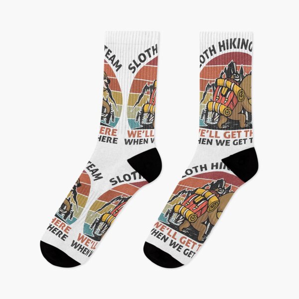 Item preview, sloth hiking team we'll get there when we get there-funny animals typography designed and sold by Hartics.