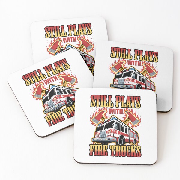 Item preview, Still Plays with Fire Trucks Funny Firefighter Firefighting designed and sold by jaygo.