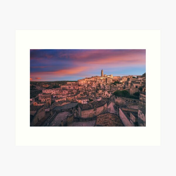 Matera ancient town i Sassi, Italy. Art Print