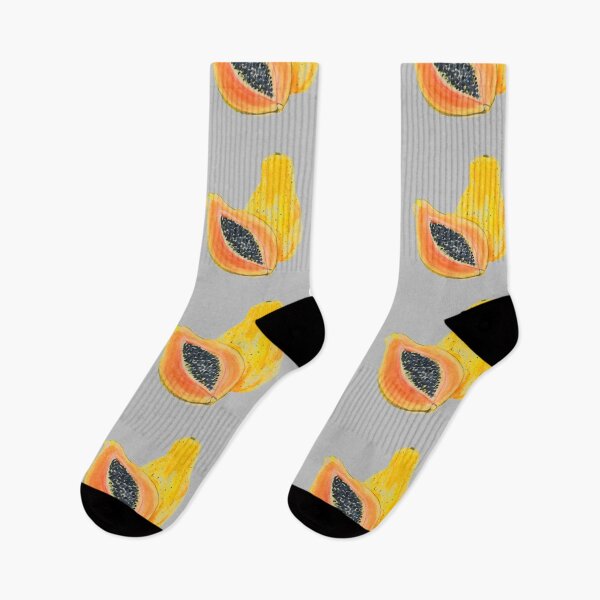 Item preview, Papaya Slice pattern on grey designed and sold by Monika Howarth.