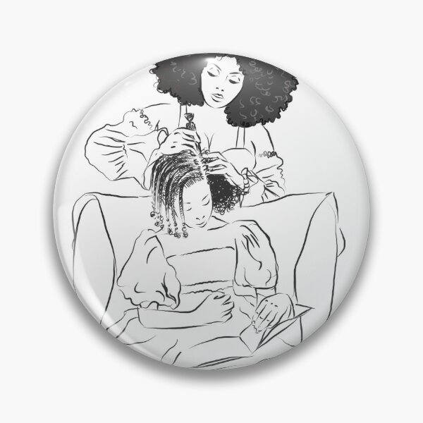 Item preview, Mujer tejiendo el cabello afro de su hija. designed and sold by tqueen.