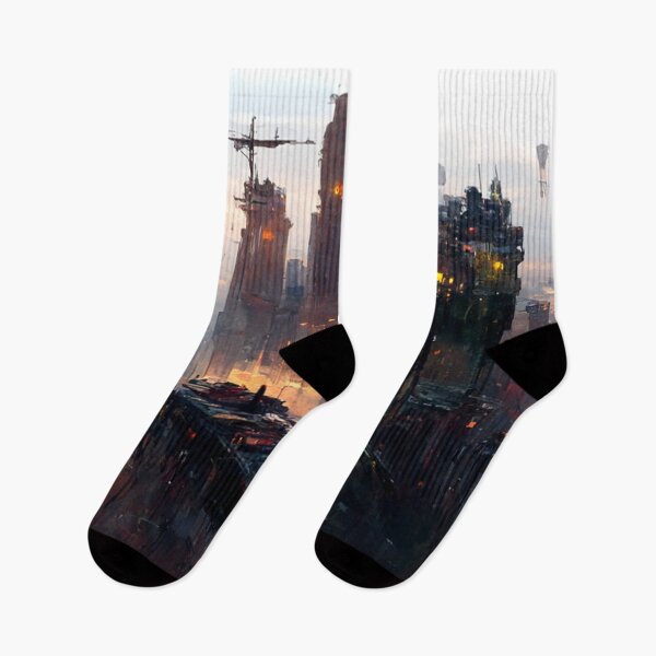 Item preview, AI Generated Art Cyberpunk City Sunset designed and sold by patricklevar.