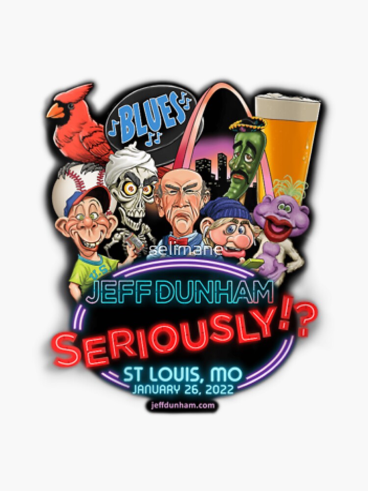 "Womens Jeff Dunham St. Louis, MO TShirt" Sticker by selimane Redbubble