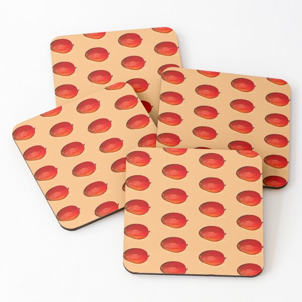 Item preview, Mango fruit pattern on orange designed and sold by Monika Howarth.