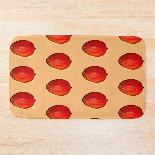 Item preview, Mango fruit pattern on orange designed and sold by Monika Howarth.