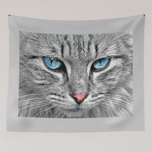 Item preview, Grey Cat with Blue Eyes designed and sold by Momo-Stores.
